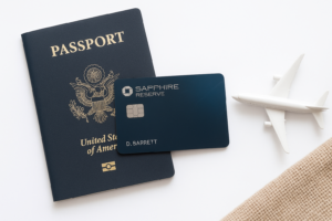 credit card and passport to convey traveling with credit card points