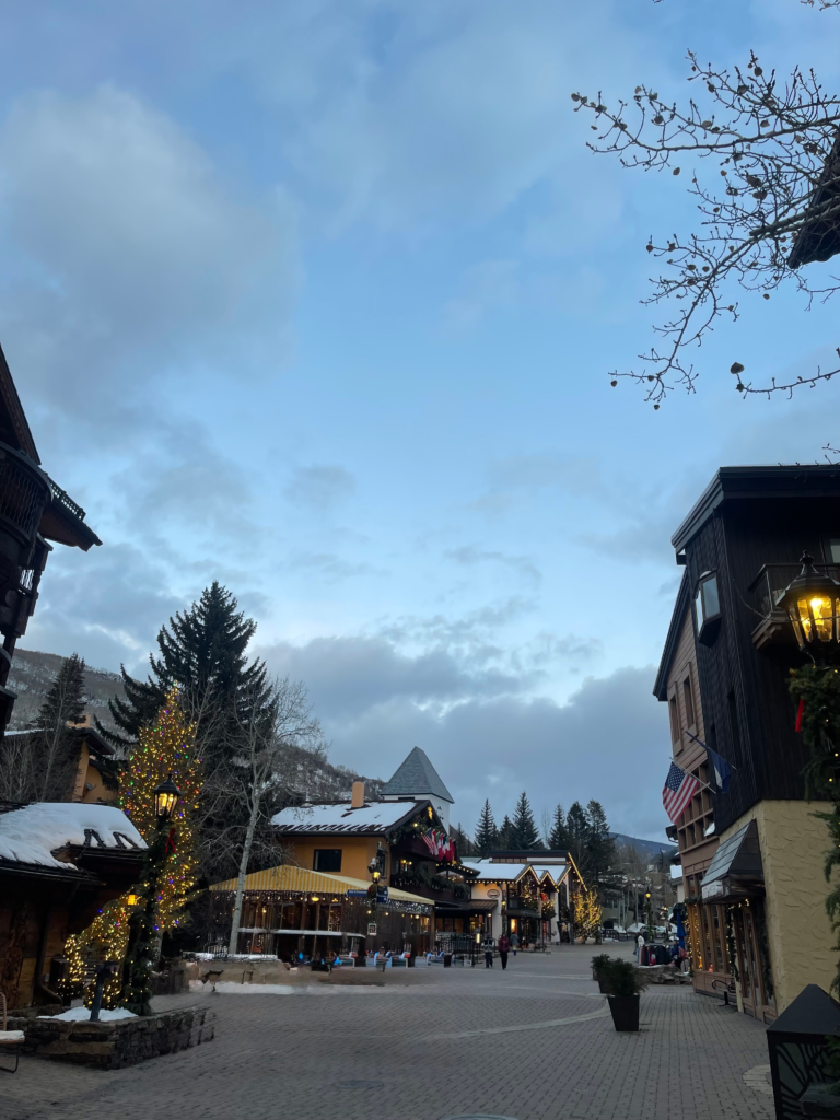 vail, colorado in the winter in the village