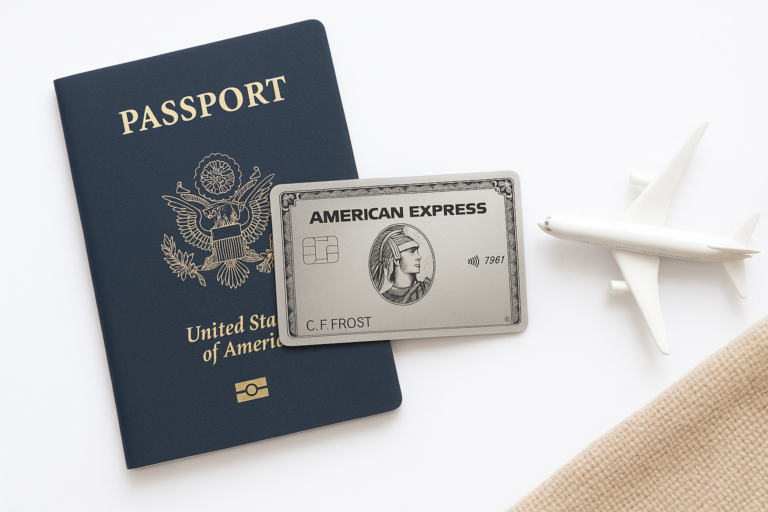 credit card and passport to convey traveling with credit card points