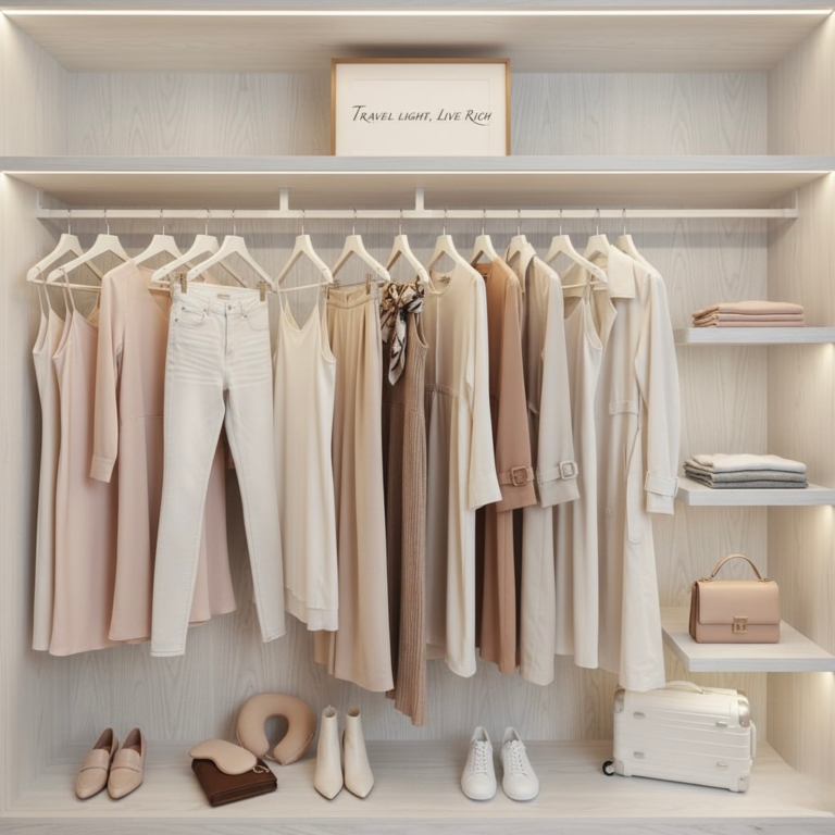 feminine capsule wardrobe for travel