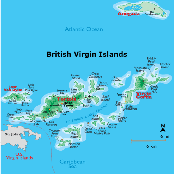map of the British virgin islands