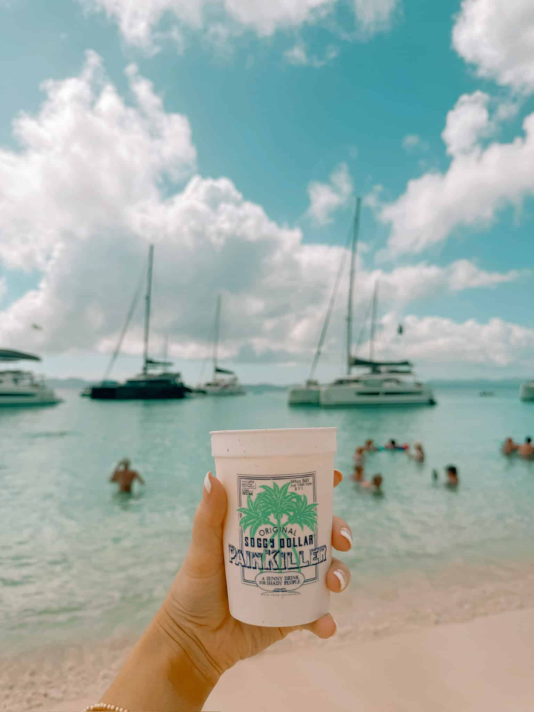 painkiller cocktail at the soggy dollar bar in the BVIs