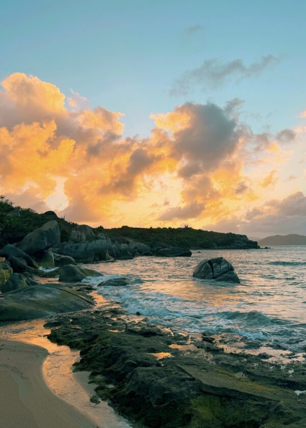 sunset on the beach in Virgin Gorda