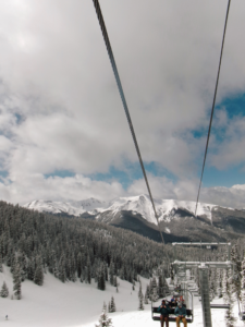 ski chairlift overlooking the mountains