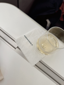 champagne on Air France business class