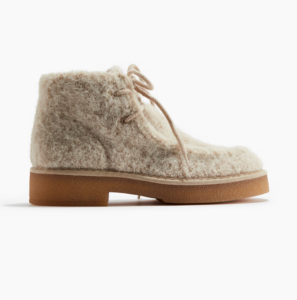 shearling winter boots for a ski trip