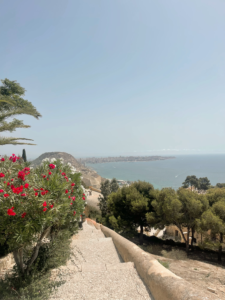 overlooking the mediterranean in Spain on euro summer