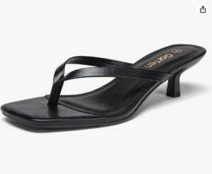 black flip flop kitten heel