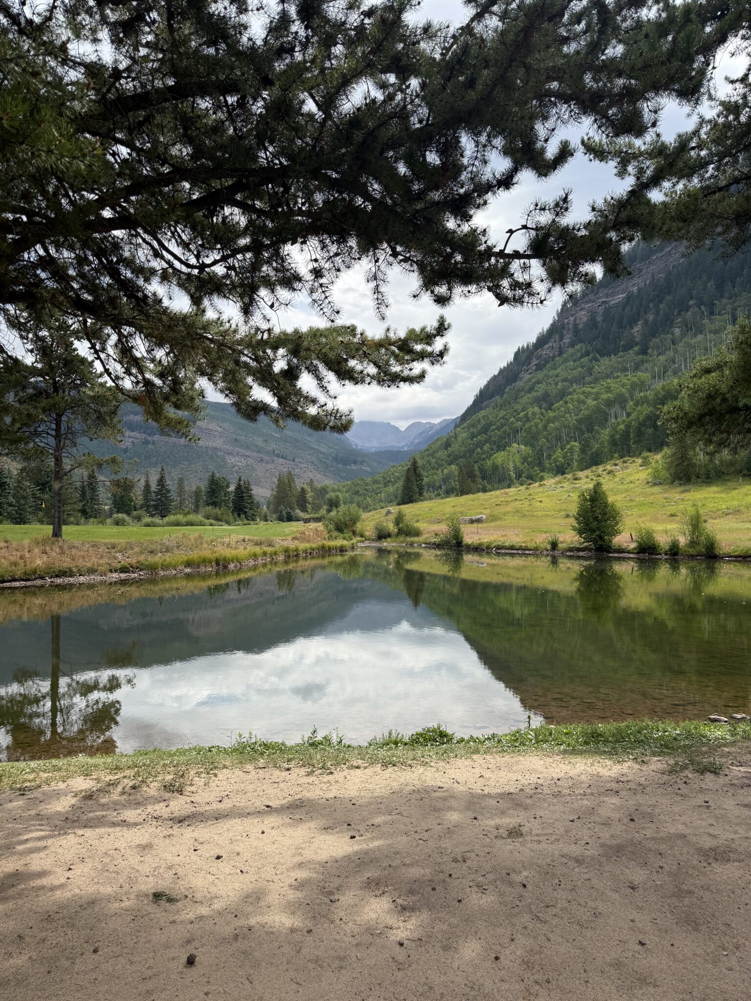 Vail Golf Club on the "wedding island" in the summer.