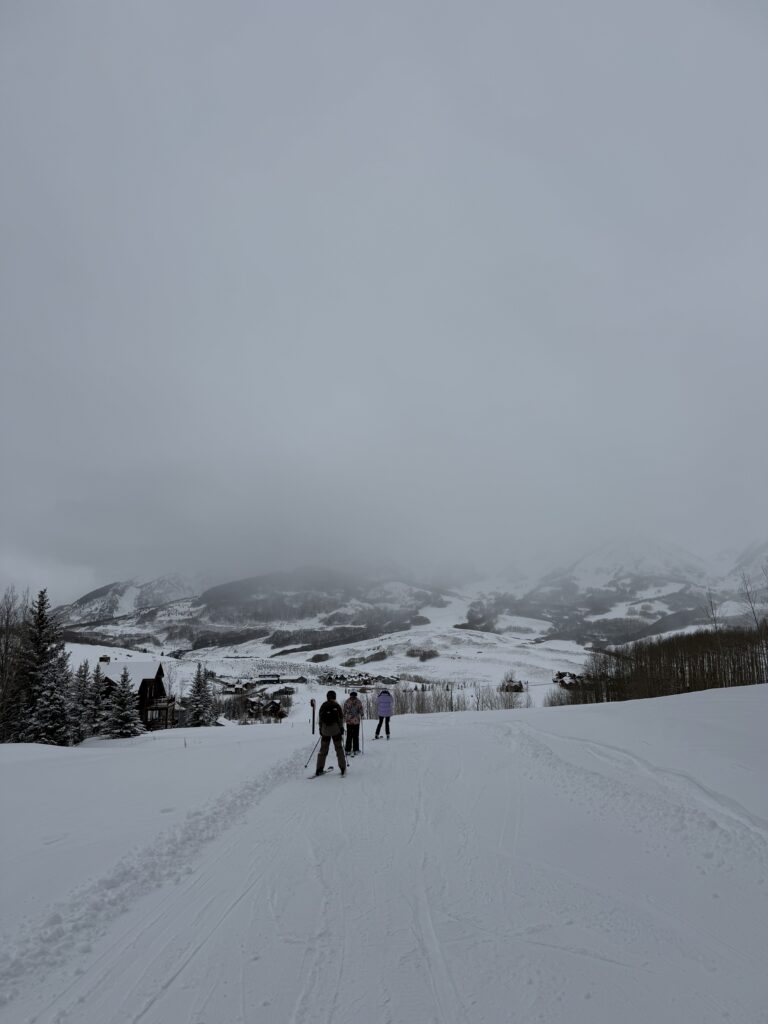 Powder day skiing in Crested Butte, Colorado.