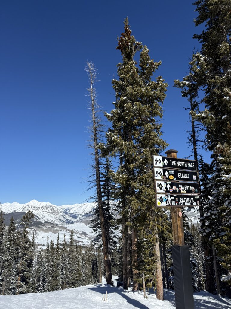 Ski run signage at Crested Butte, Colorado.