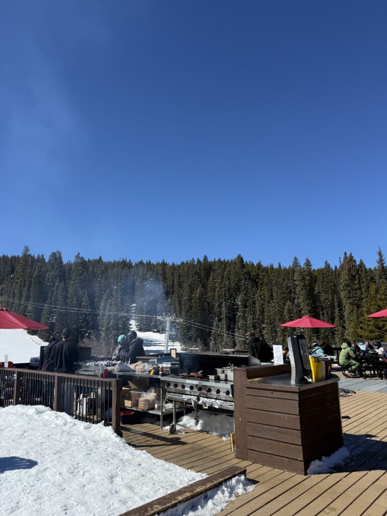 Grilling burgers at Paradise Lodge at Crested Butte.