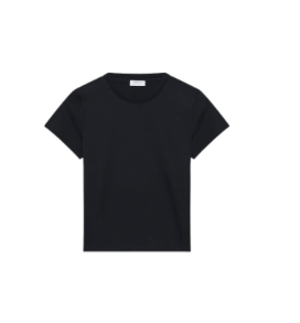 Plain black tee for a closet staple.