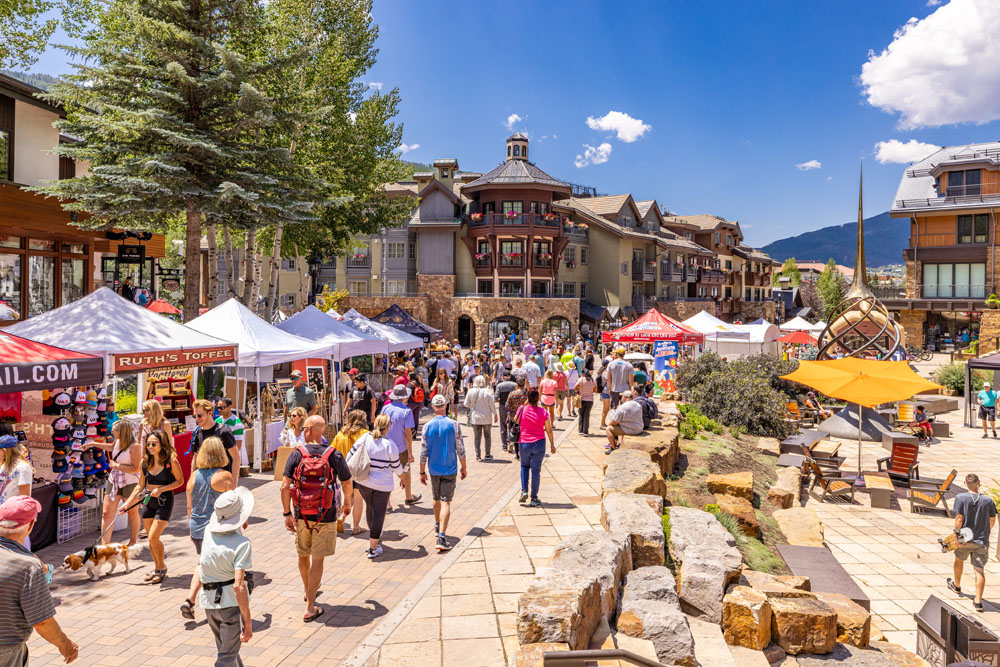 Vail Farmers Market in the summer- Colorado.