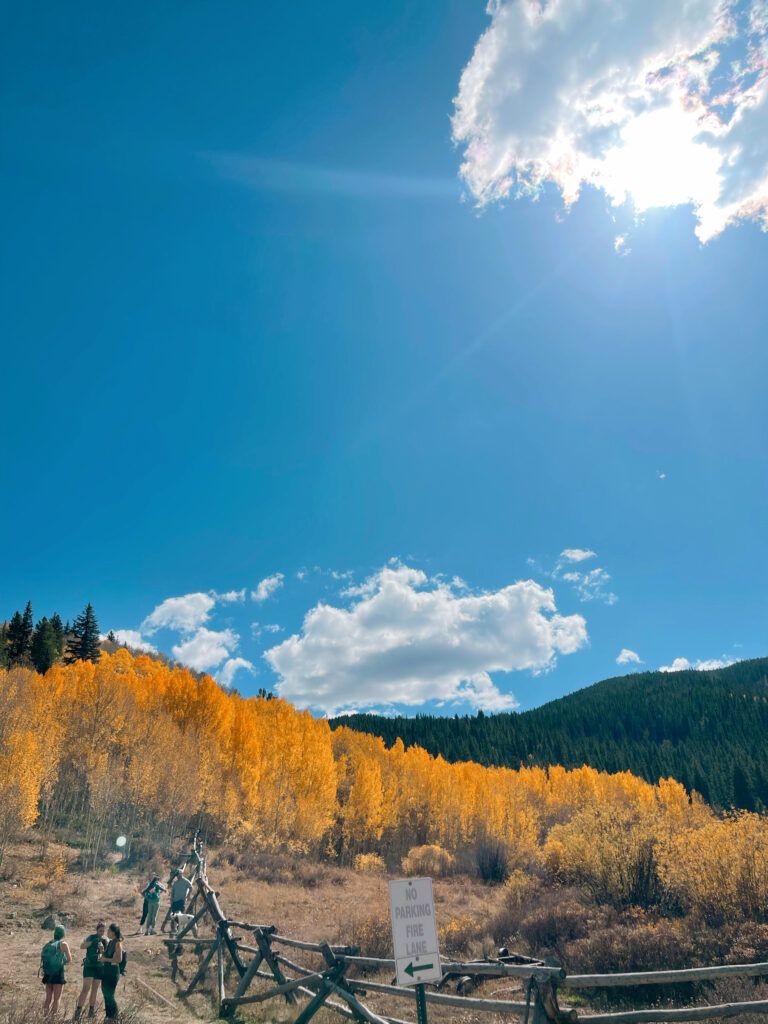 Breckenridge with colorful aspen trees in September.